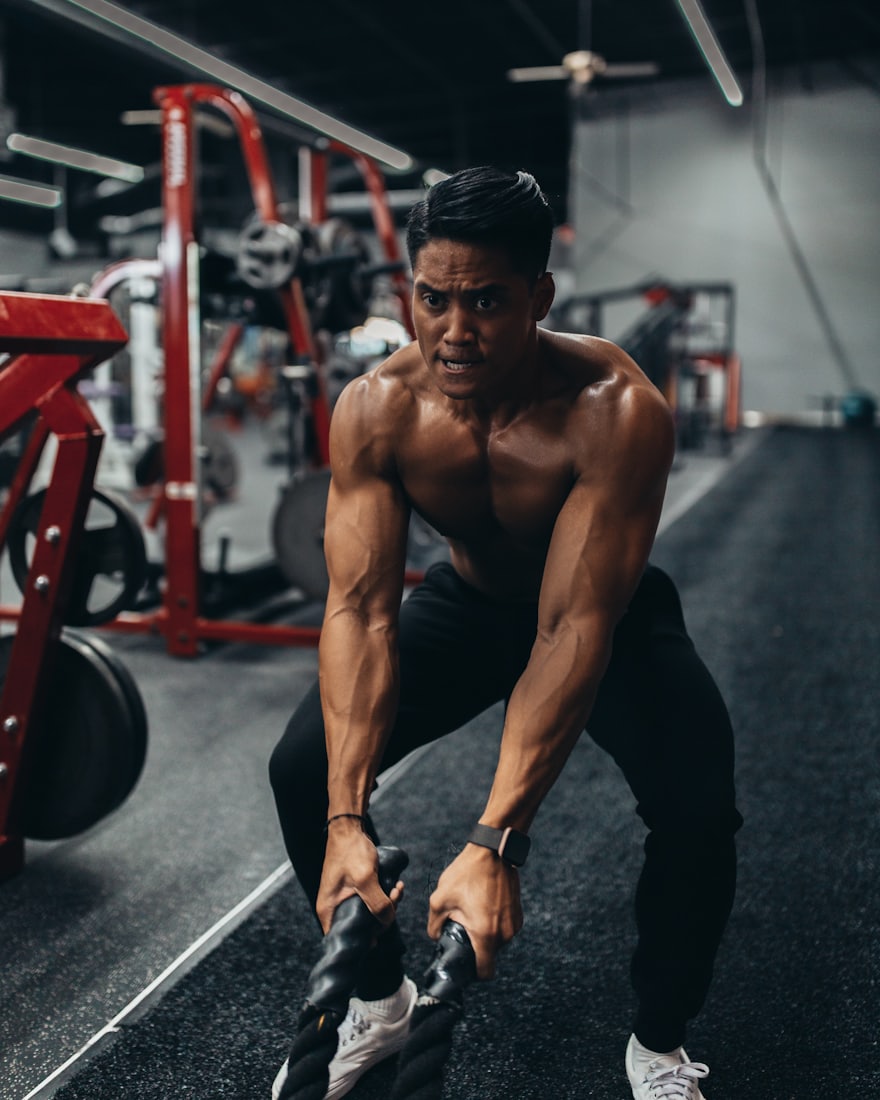 Personal trainer working out in a private gym